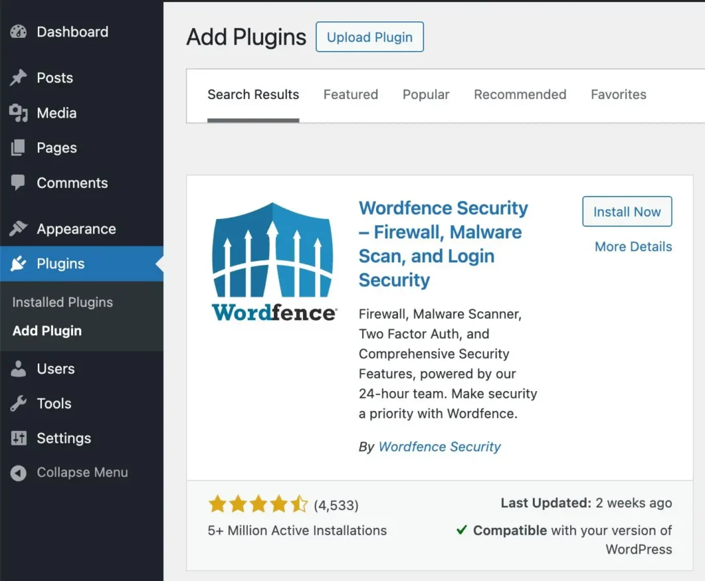 Wordfence WordPress Plugin for website security