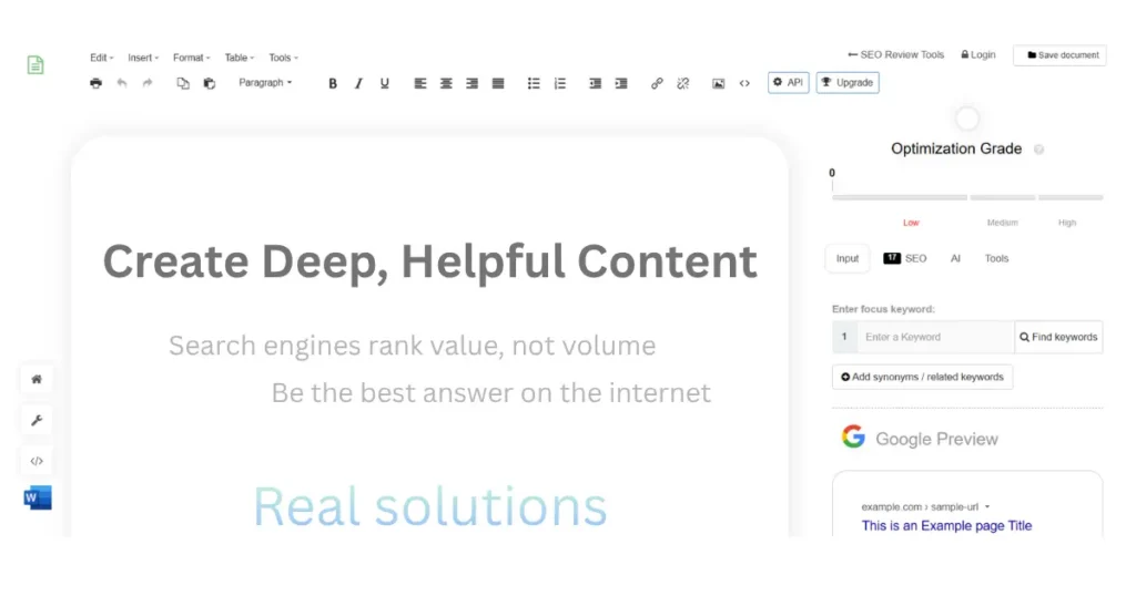 Create in-depth and useful content that solves real problems