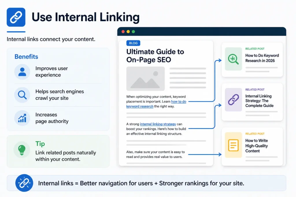 Internal linking for better visibility on search engines