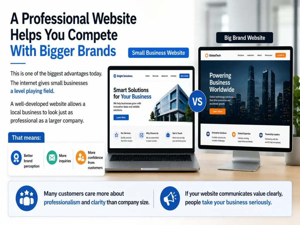 Whether a business is small or large, having a professional website matters.