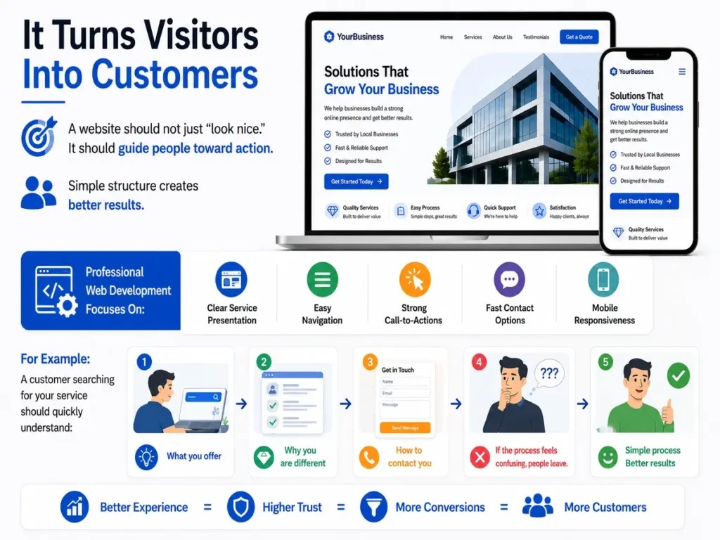 A website can convert visitors into customers.