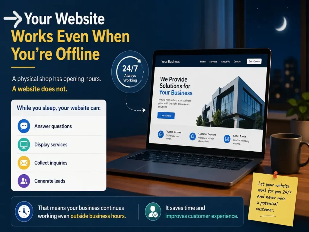 Your website continues to work even when you are offline or sleeping.